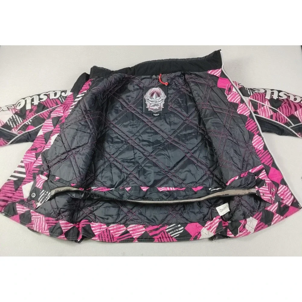 Castle X Jacket Girls XL Pink Black Geometric Insulated Ski Snow Winter Racewear